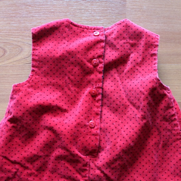 Carter's Girls Sz 2T Polka Dot Velvet Jumper Dress - Picture 5 of 8